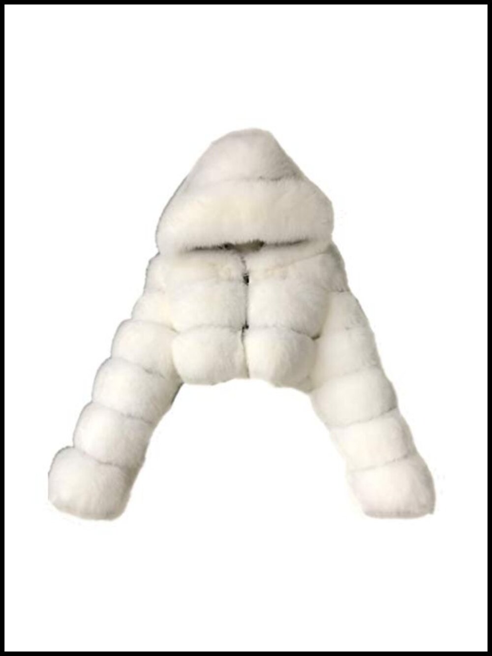 Faux Fur Short Coat Hooded Batwing Sleeve Winter Jacket